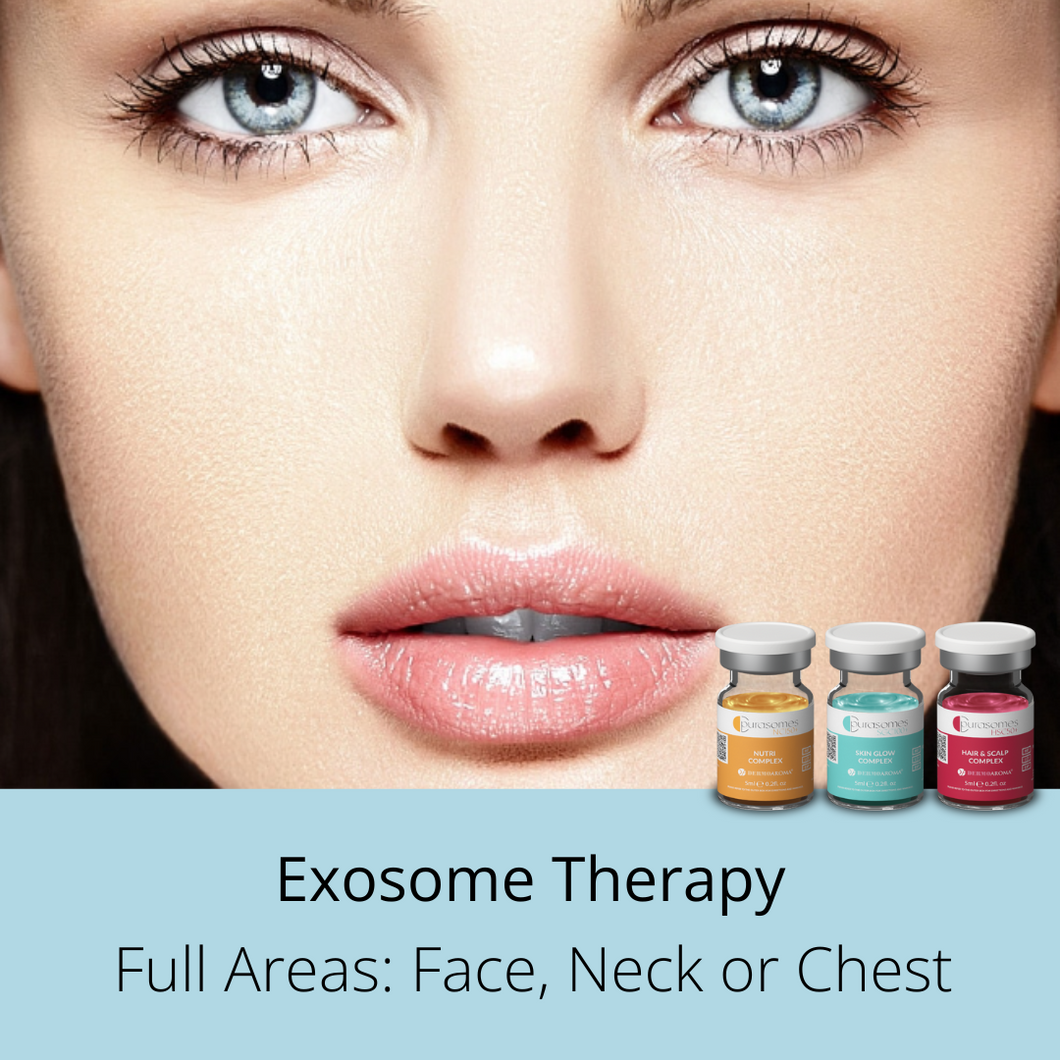 Exosome Therapy: Full Areas - Face, Neck or Chest  (One Treatment)